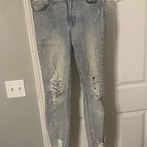 Cello Light Blue Distressed Skinny Jeans